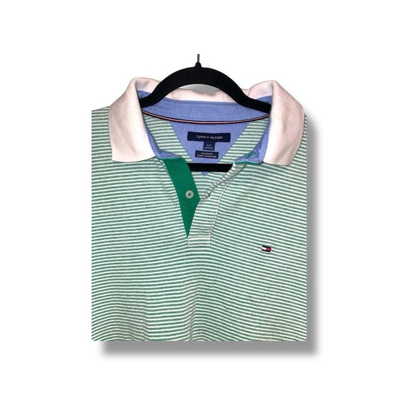 Tommy Hilfiger Green Striped Men's Polo Shirt - Picture 4 of 9